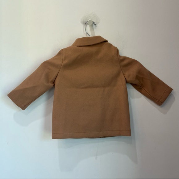 SHEIN Baby Girl Lapel Neck pea Coat tan camel size 12-18 months - Picture 4 of 5